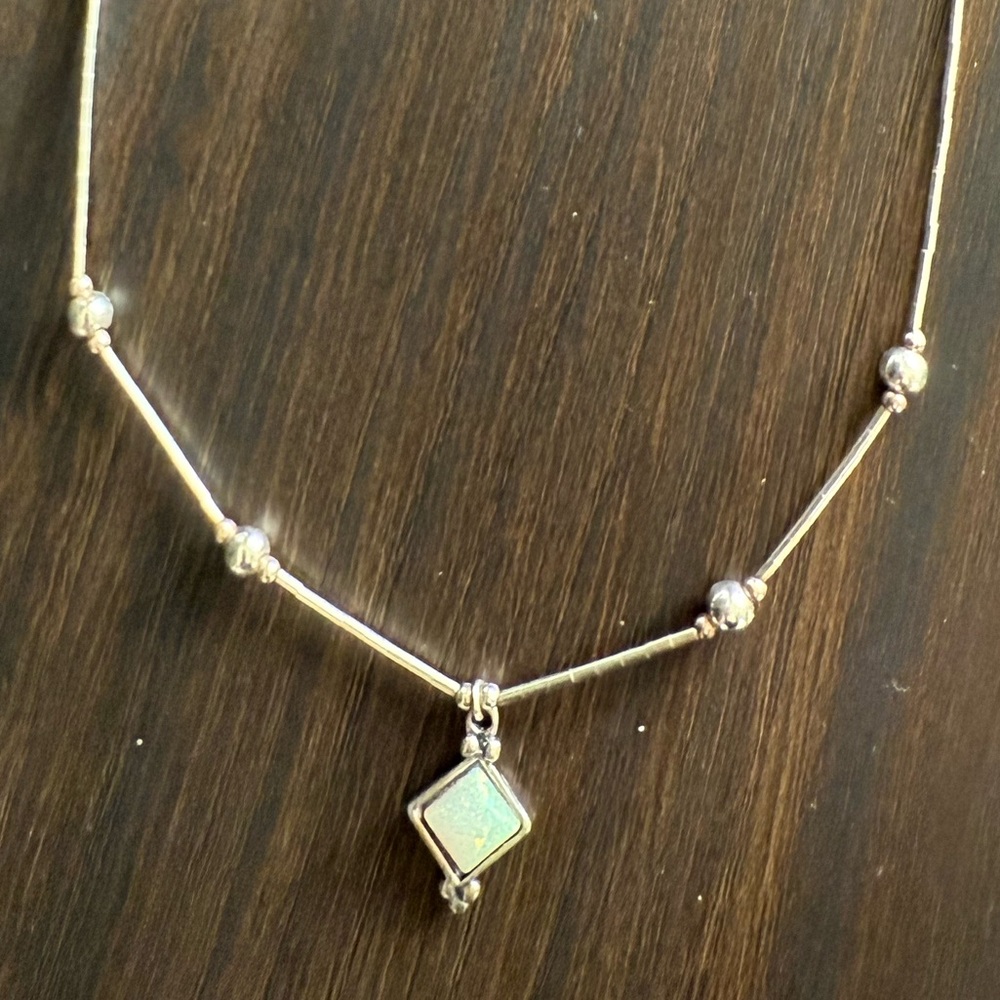 Elegant Opal Necklace with Beaded Accents